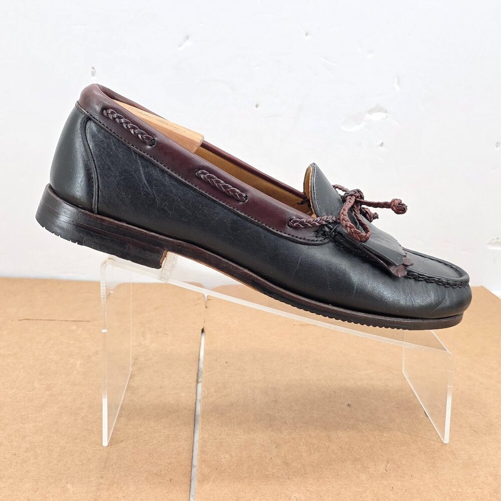 FootJoy  Men Black Brown Leather Loafer Kiltie Vintage Dress Shoe USA Sz  11 C